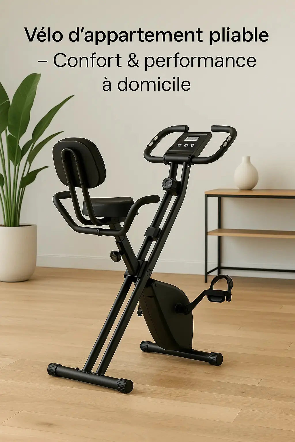 vélo-d-appartement-pliable-bigzzia-avec-Dossier Power shift fitness