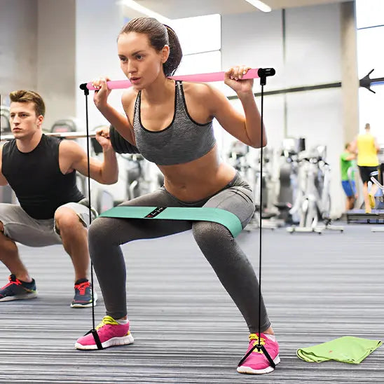 Barre portable avec sangles de résistance - Power shift fitness