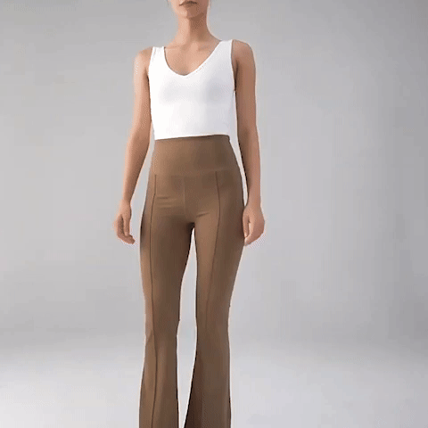 Pantalon de yoga et pilates ZDARLBO™ taille haute à jambes larges - Power shift fitness