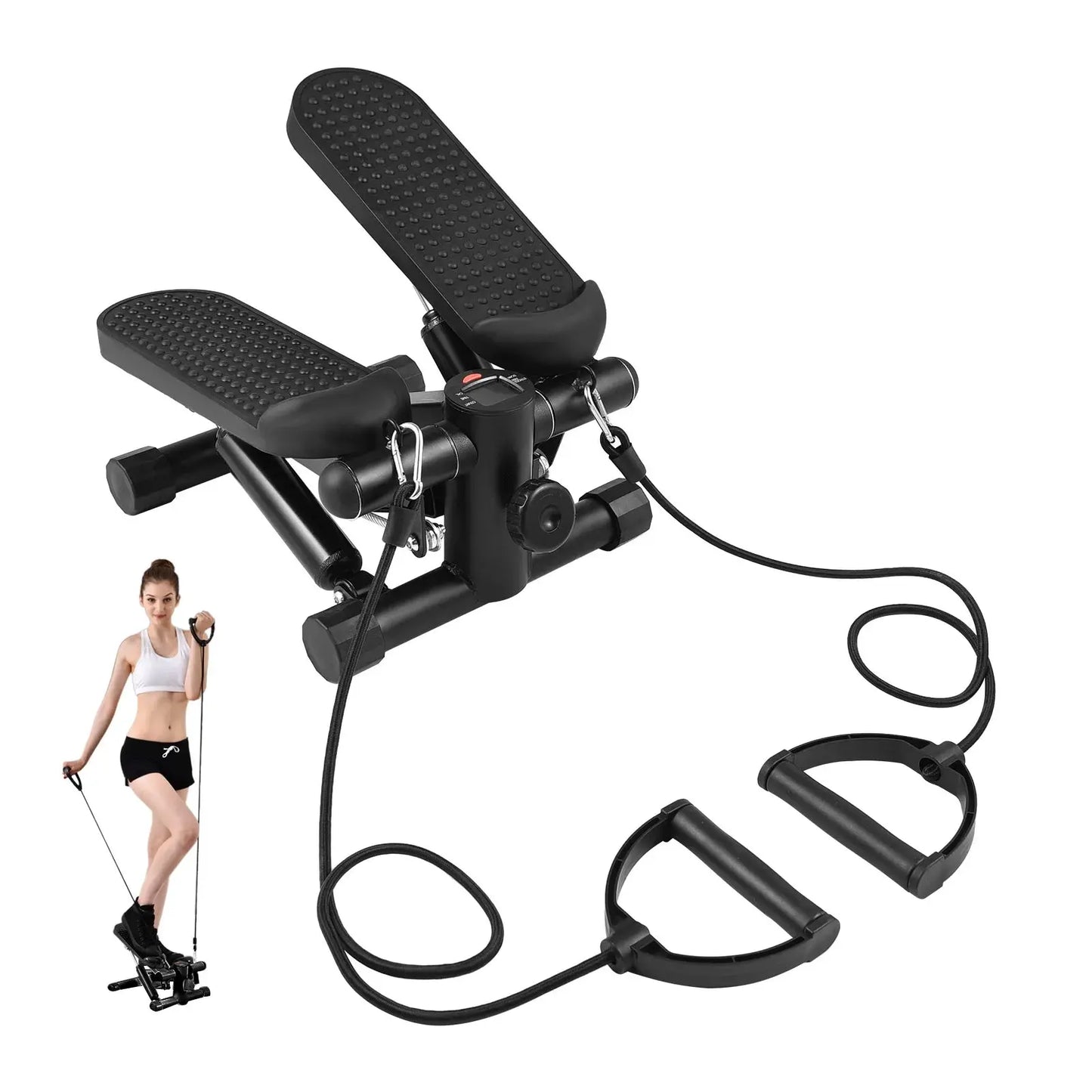 Mini Stepper For Exercise At Home With Resistance Bands LCD Display Capacity 100kg Stair Stepper Power shift fitness