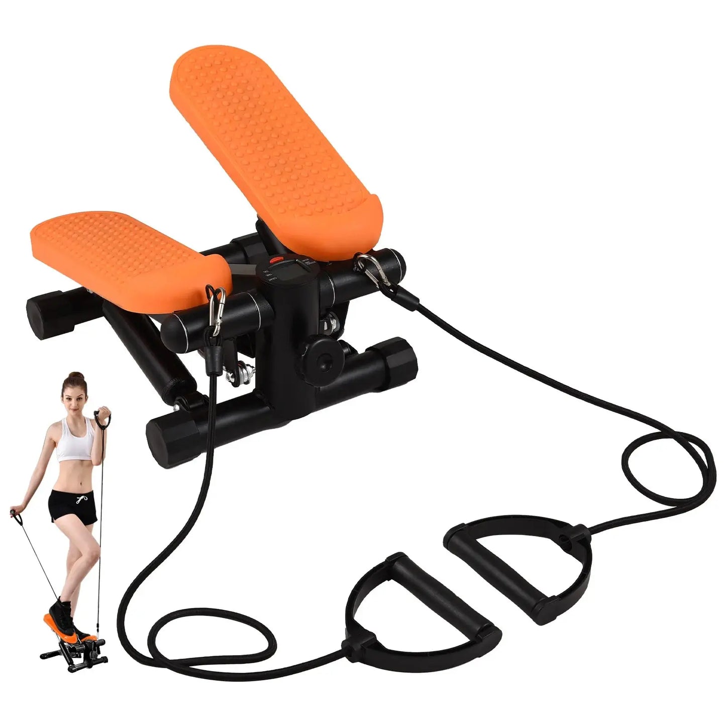 Mini Stepper For Exercise At Home With Resistance Bands LCD Display Capacity 100kg Stair Stepper Power shift fitness