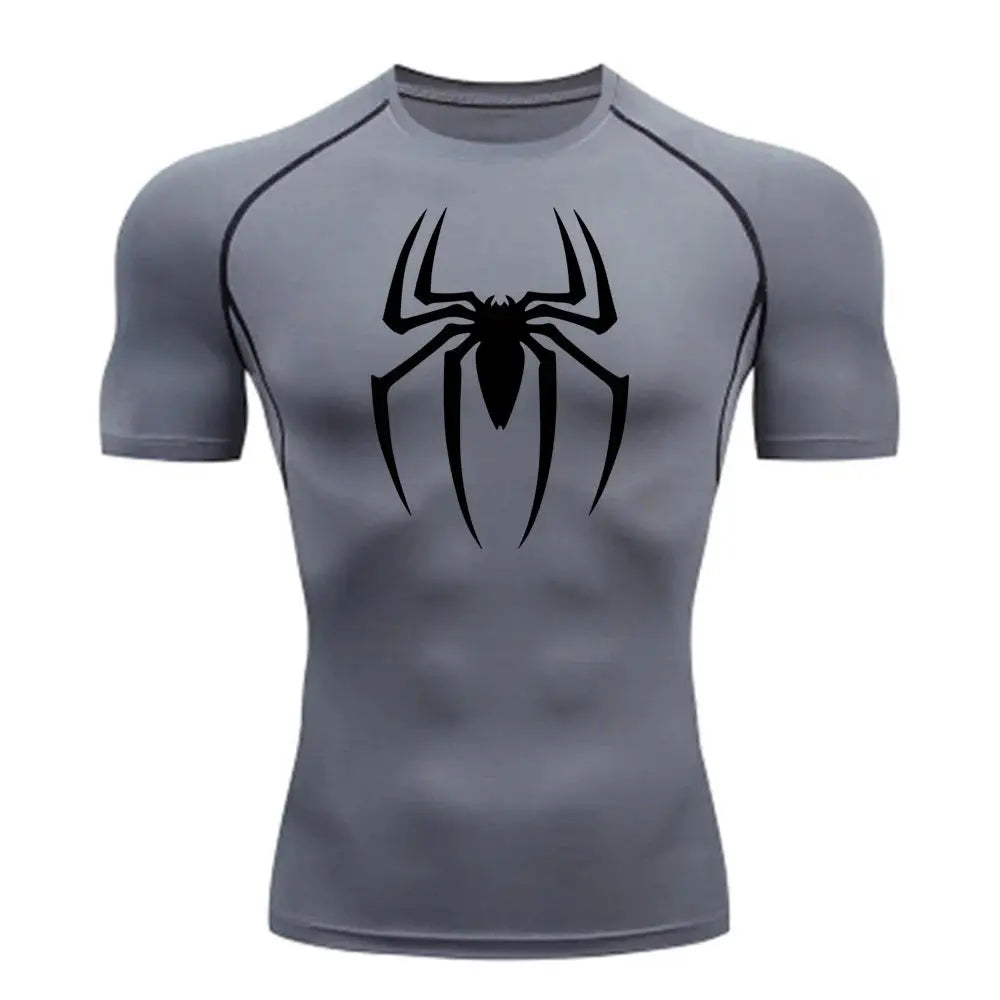T-shirt de compression pour homme PSFIT™ avec araignée imprimée - Power shift fitness