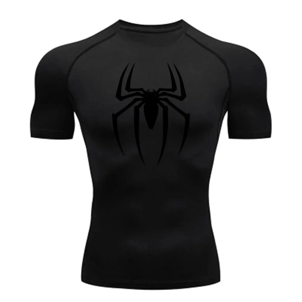 T-shirt de compression pour homme PSFIT™ avec araignée imprimée - Power shift fitness