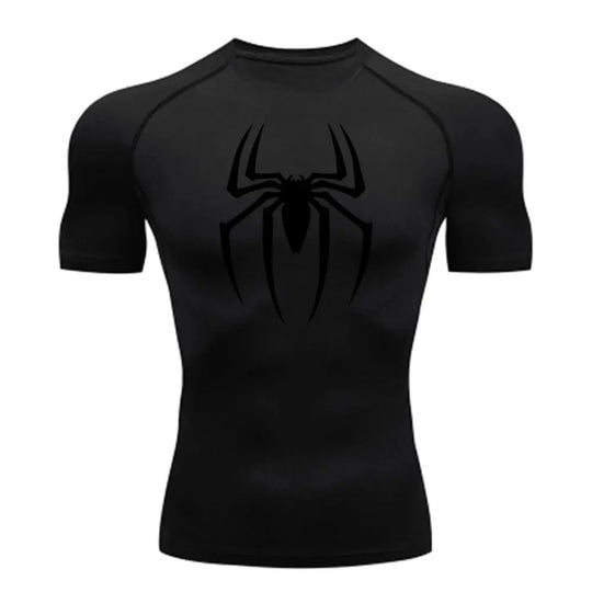 T-shirt de compression pour homme PSFIT™ avec araignée imprimée - Power shift fitness