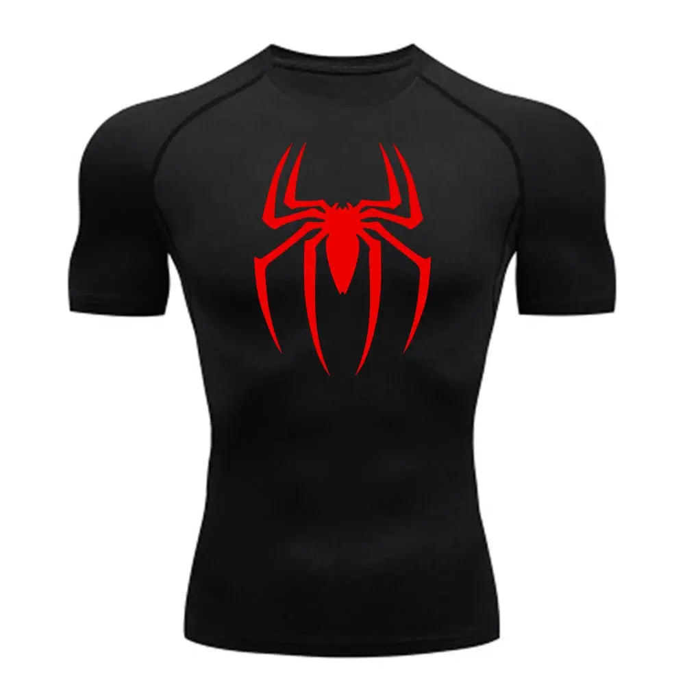 T-shirt de compression pour homme PSFIT™ avec araignée imprimée - Power shift fitness