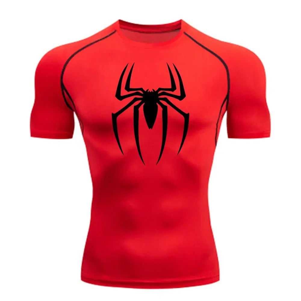 T-shirt de compression pour homme PSFIT™ avec araignée imprimée - Power shift fitness