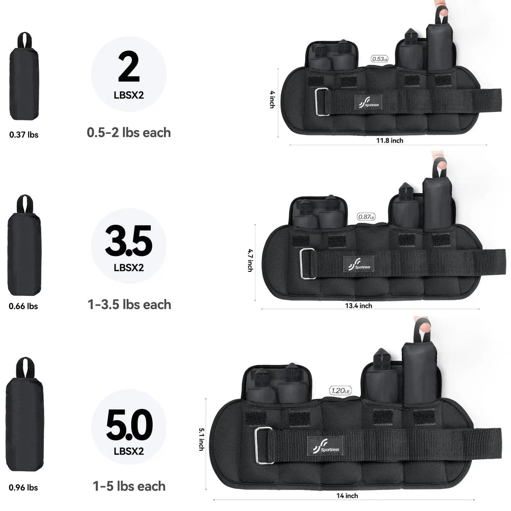 Sportneer Lot de poids ajustables pour poignets et chevilles - Power shift fitness