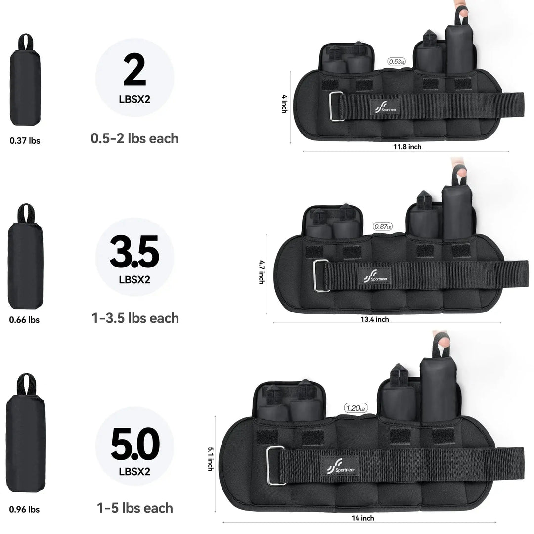 Sportneer Lot de poids ajustables pour poignets et chevilles - Power shift fitness