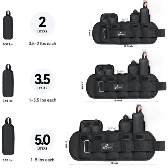 Sportneer Lot de poids ajustables pour poignets et chevilles - Power shift fitness