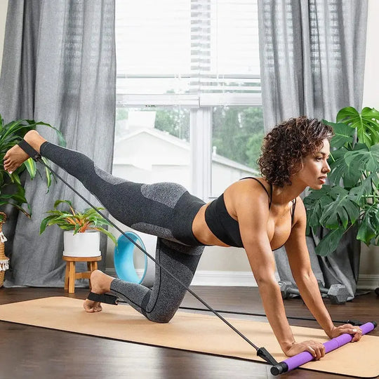 Barre portable avec sangles de résistance - Power shift fitness