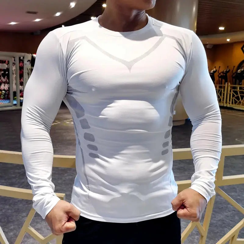 T-shirt de compression à manches longues pour le sport SHEDAOT™ - Power shift fitness