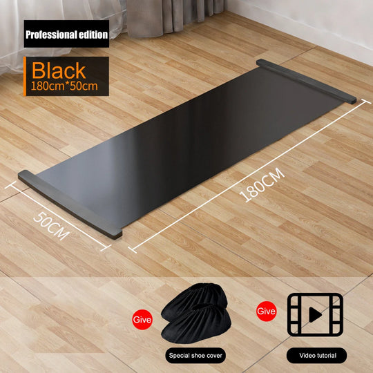 140/180/200cm Multifunctional Yoga Sliding Mat for Ice Hockey Roller Skating Leg Exercise Indoor Sliding Fitness Training Board