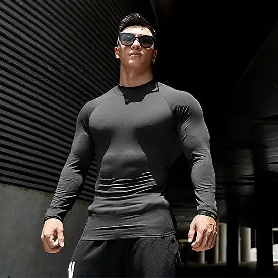 T-shirt de compression à manches longues pour le sport SHEDAOT™ - Power shift fitness