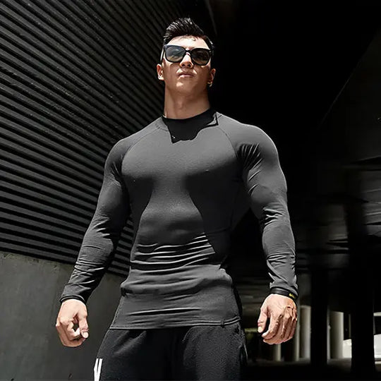 T-shirt de compression à manches longues pour le sport SHEDAOT™ - Power shift fitness