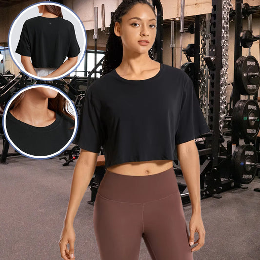 T-shirt-sport-femme-PSFit™-noir-couleur-élégante-confort-respirant-pour-entraînement-intensif
