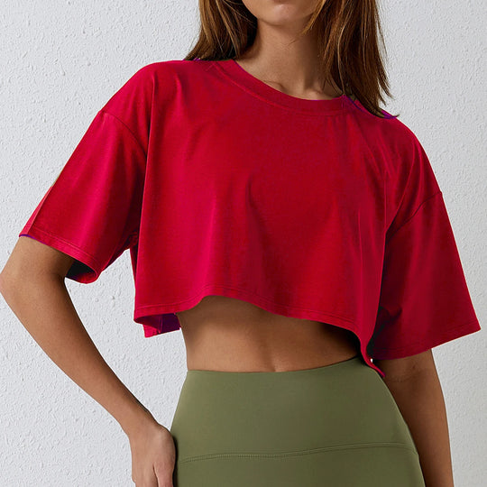 T-shirt-sport-femme-PSFit™-rouge-intense-performance-sportive-confort-anti-transpiration