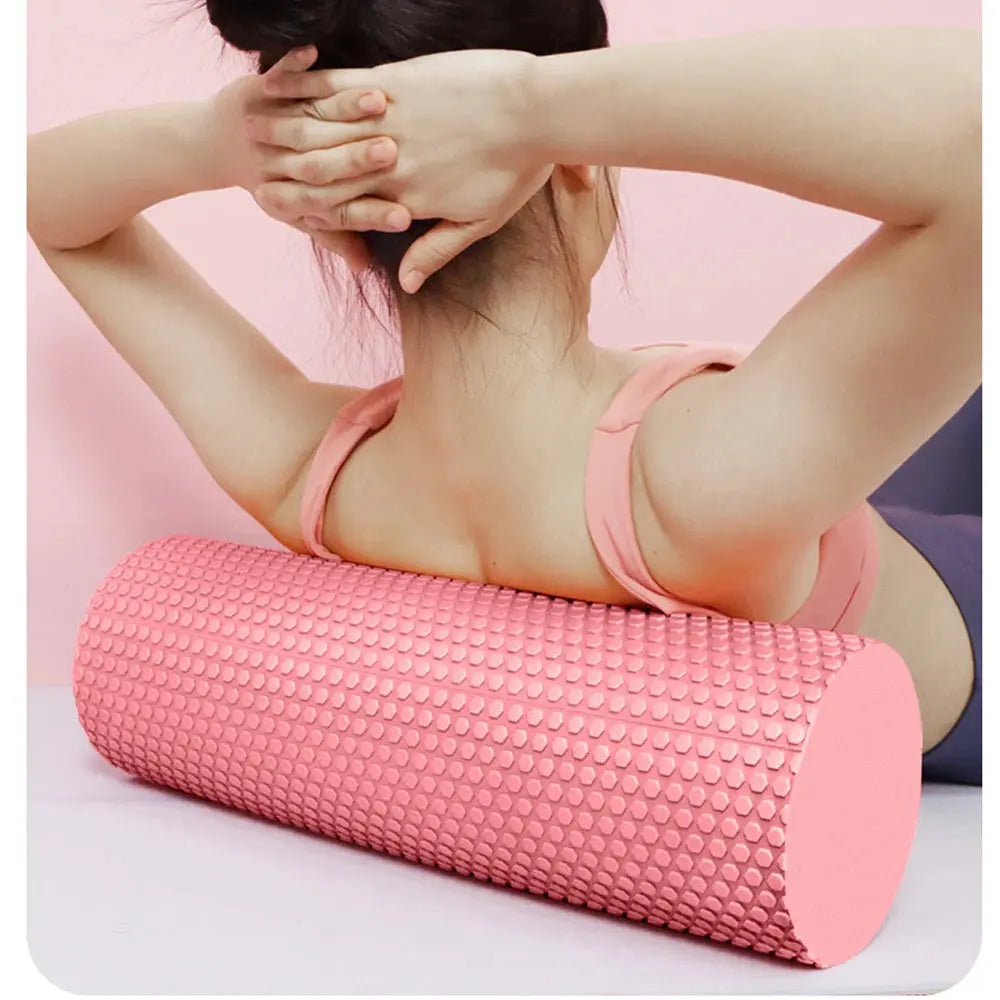Yoga Roller Round EVA Foam Cylinder Hexagonal Roller for Pilates Exercise Enhanced Home Workouts Diameter 9.5cm Length 29.7cm Power shift fitness