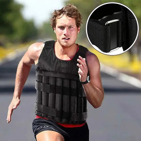 Gilet lesté réglable en tissu noir pour l'entrainement JOCESTYLE™ 3/15/35kg - Power shift fitness