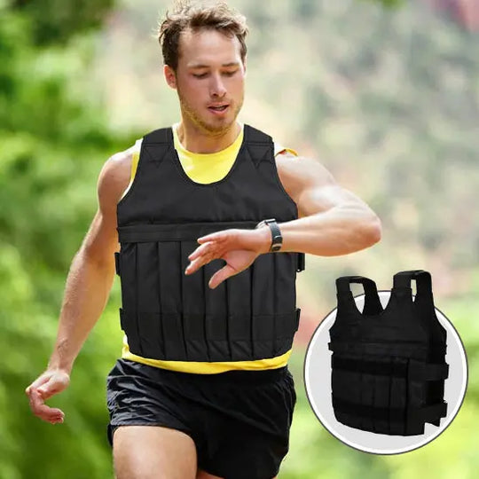 Gilet lesté réglable en tissu noir pour l'entrainement JOCESTYLE™ 3/15/35kg - Power shift fitness