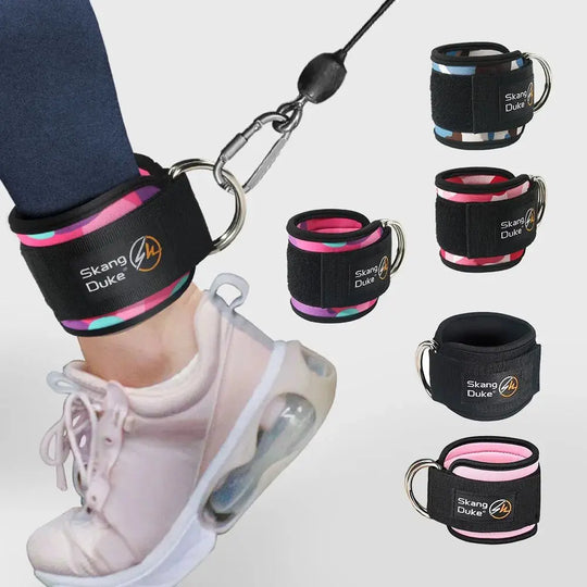 1pc Adjustable D - Ring Ankle Straps for Cable Machines - Comfortable Ankle Cuffs for Glute & Leg Muscle Strength Training in Gym - Power shift fitness