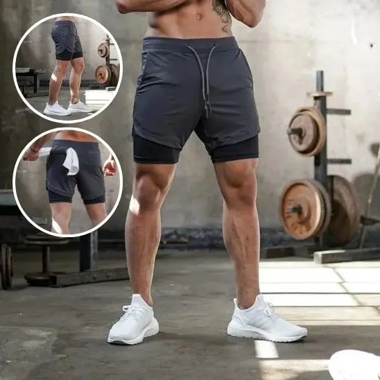 Short de sport court pour homme 2 en 1 - Power shift fitness