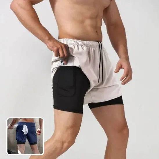 Short de sport court pour homme 2 en 1 - Power shift fitness